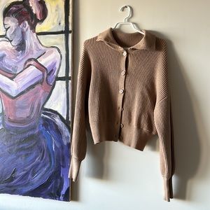 OAK + FORT High Neck Button Up Sweater